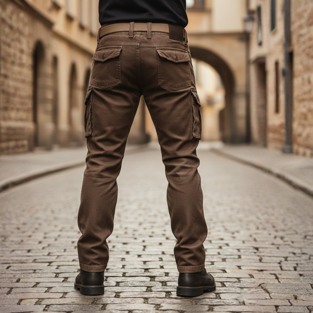 Men's Utility Pants Insulated Straight Leg Fleece Lined Brown