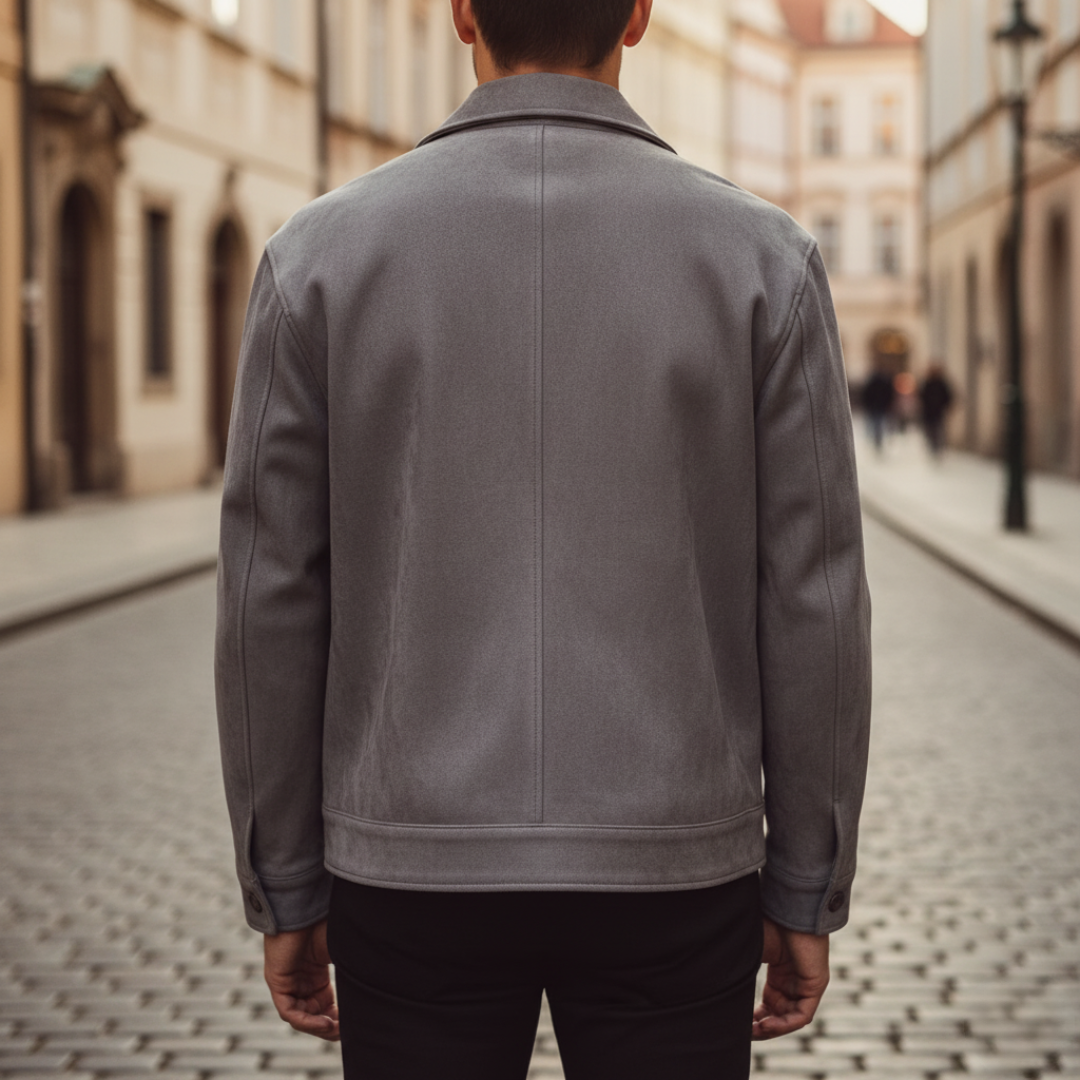 Men's Fabric Jacket with Front Pockets