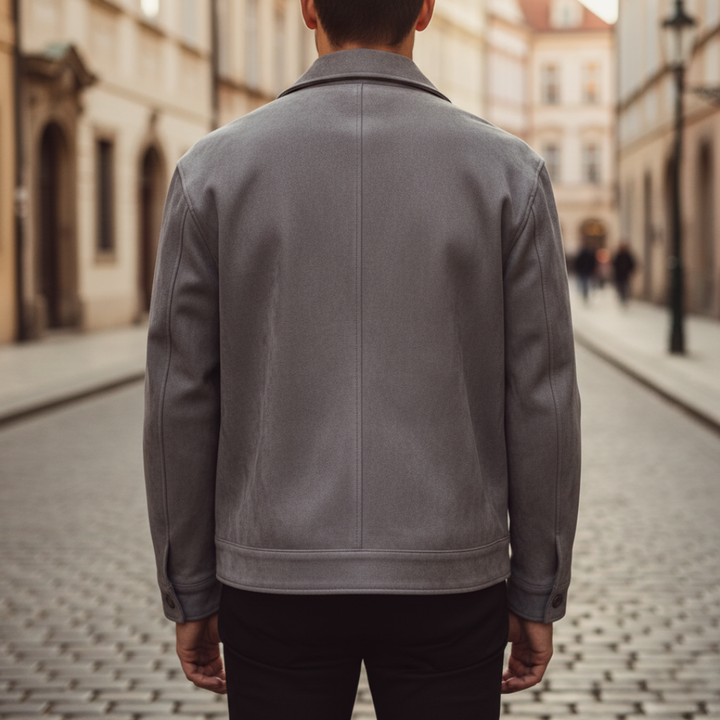 Men's Fabric Jacket with Front Pockets