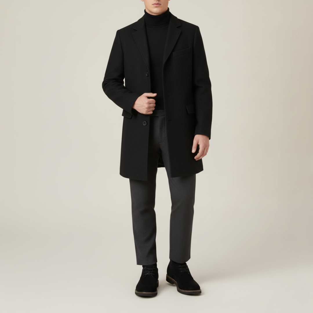 Elegant Men's Three-Button Coat
