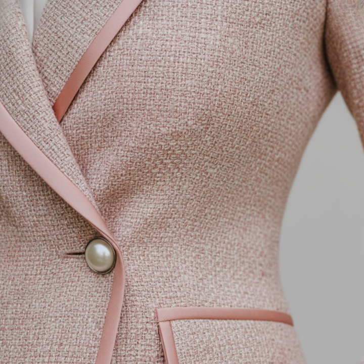 Women's Pink Tweed Double-Breasted Suit