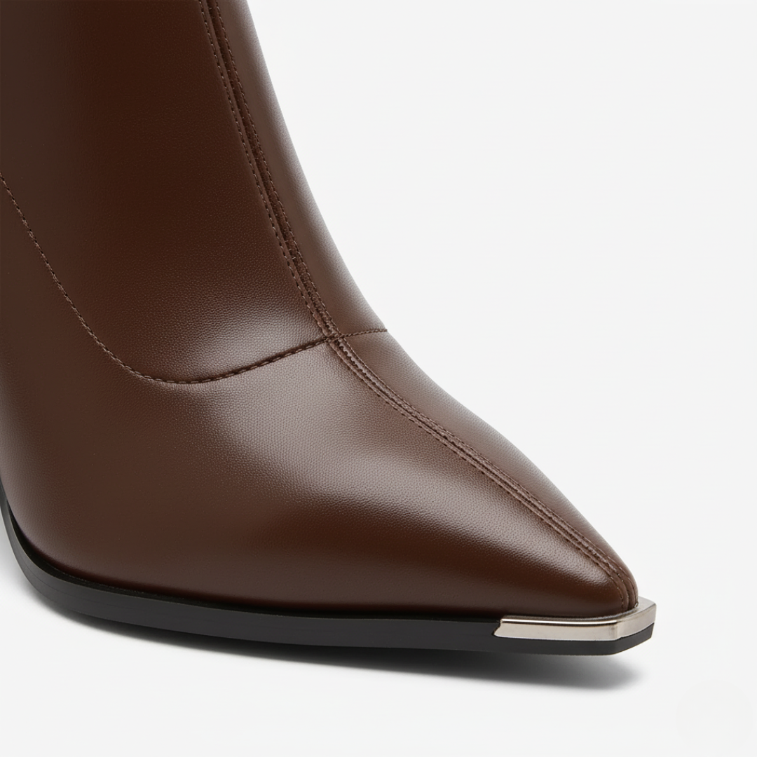 Women's Synthetic Leather Ankle Boots with Heel