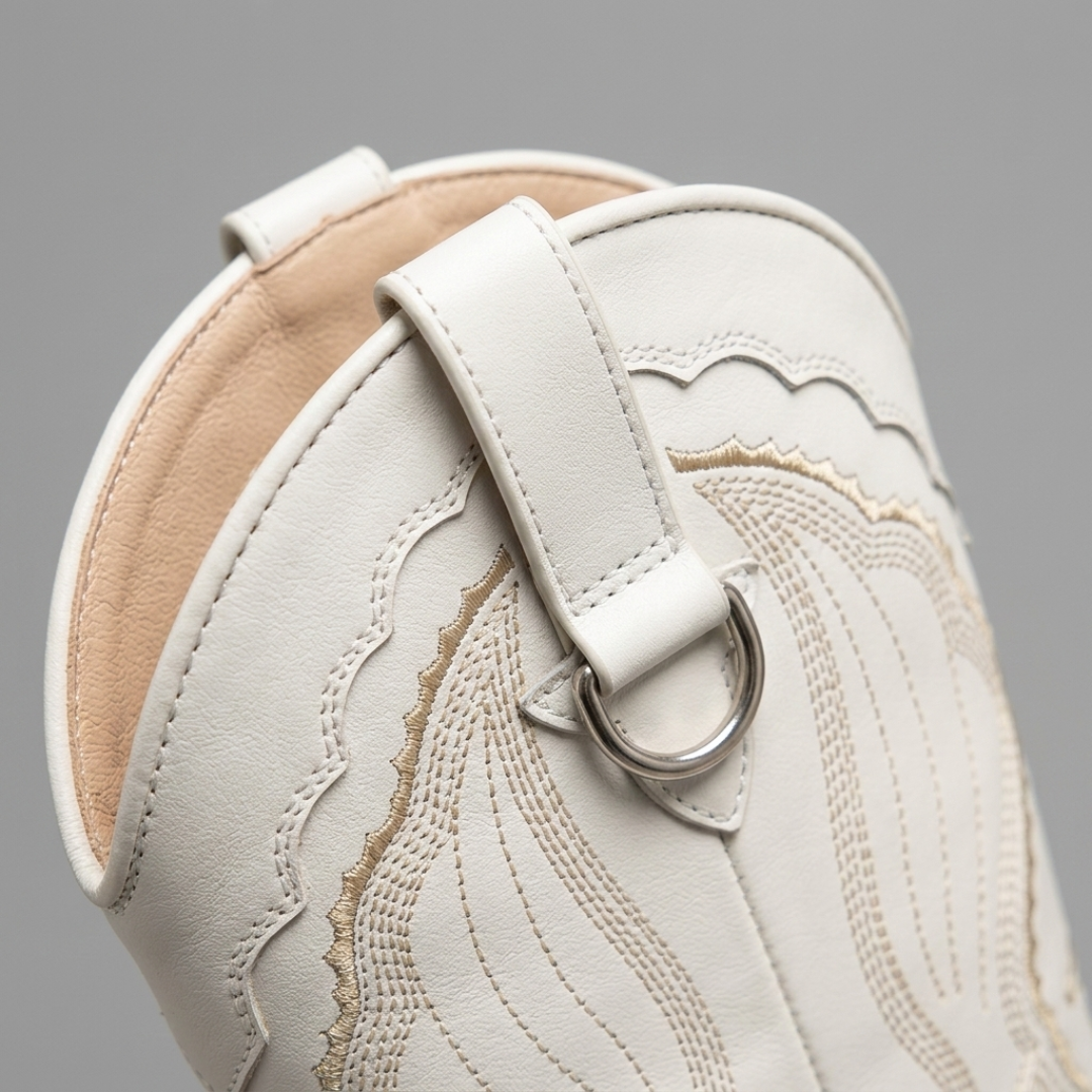 Women's Western Boots with Embroidery and Mid Heel