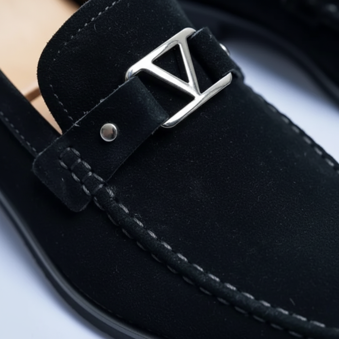 Men's Loafers with Metal Buckle