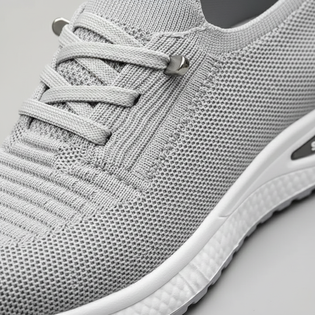 Women's Gray Breathable Mesh Slip-On Sneakers