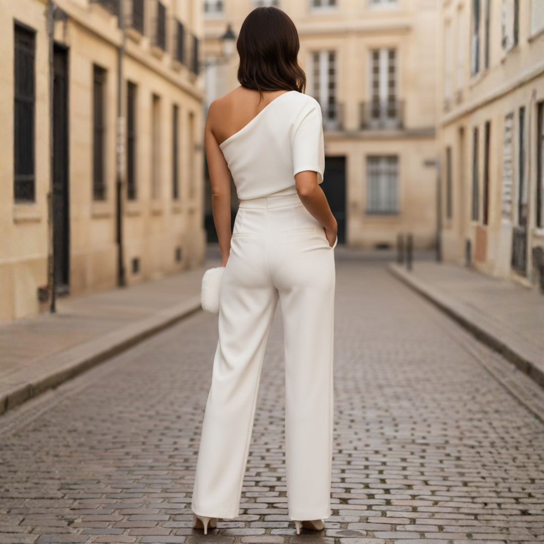 Elegant One-Shoulder Women's Jumpsuit for Ceremonies