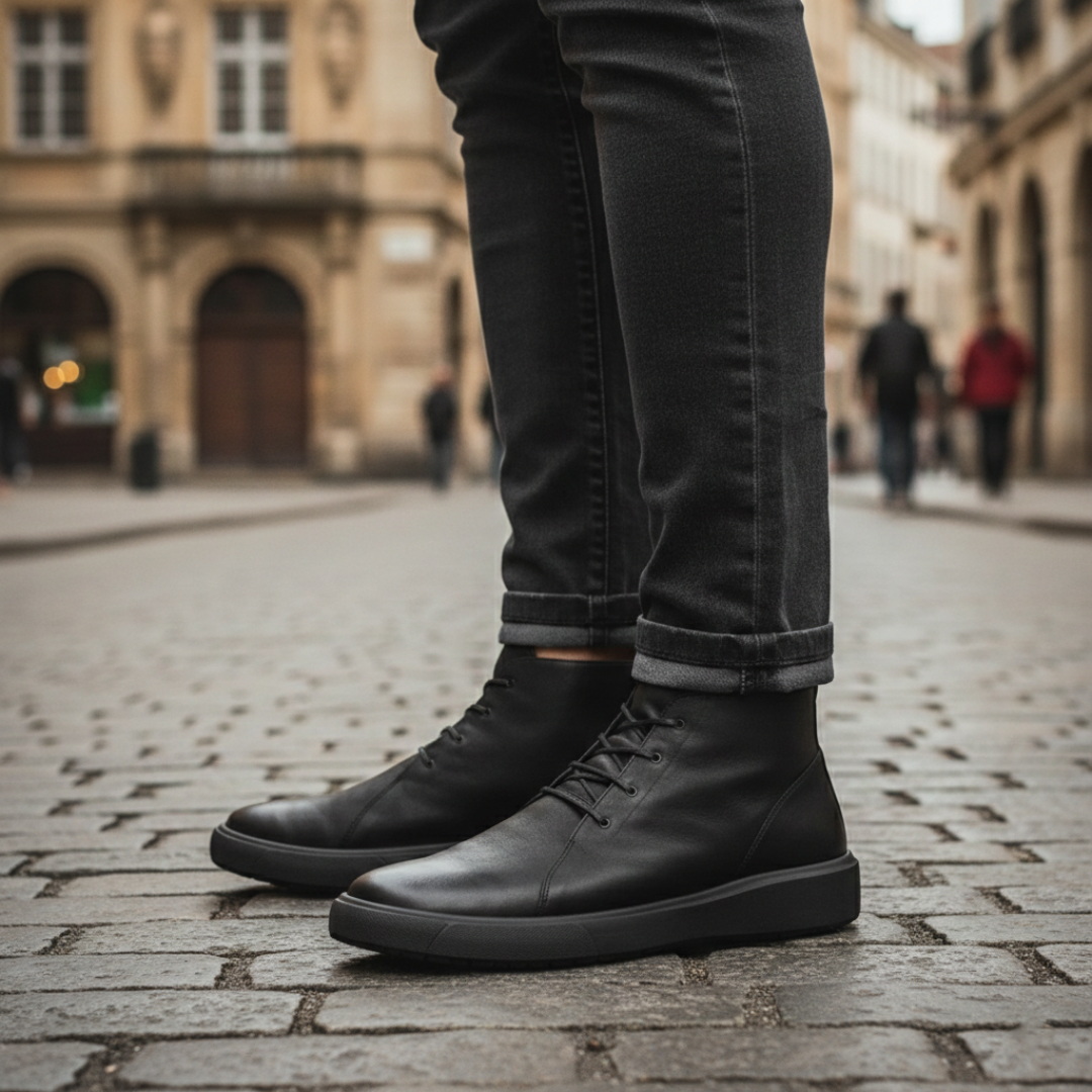 Men's Lace-Up Shoes with Rubber Sole