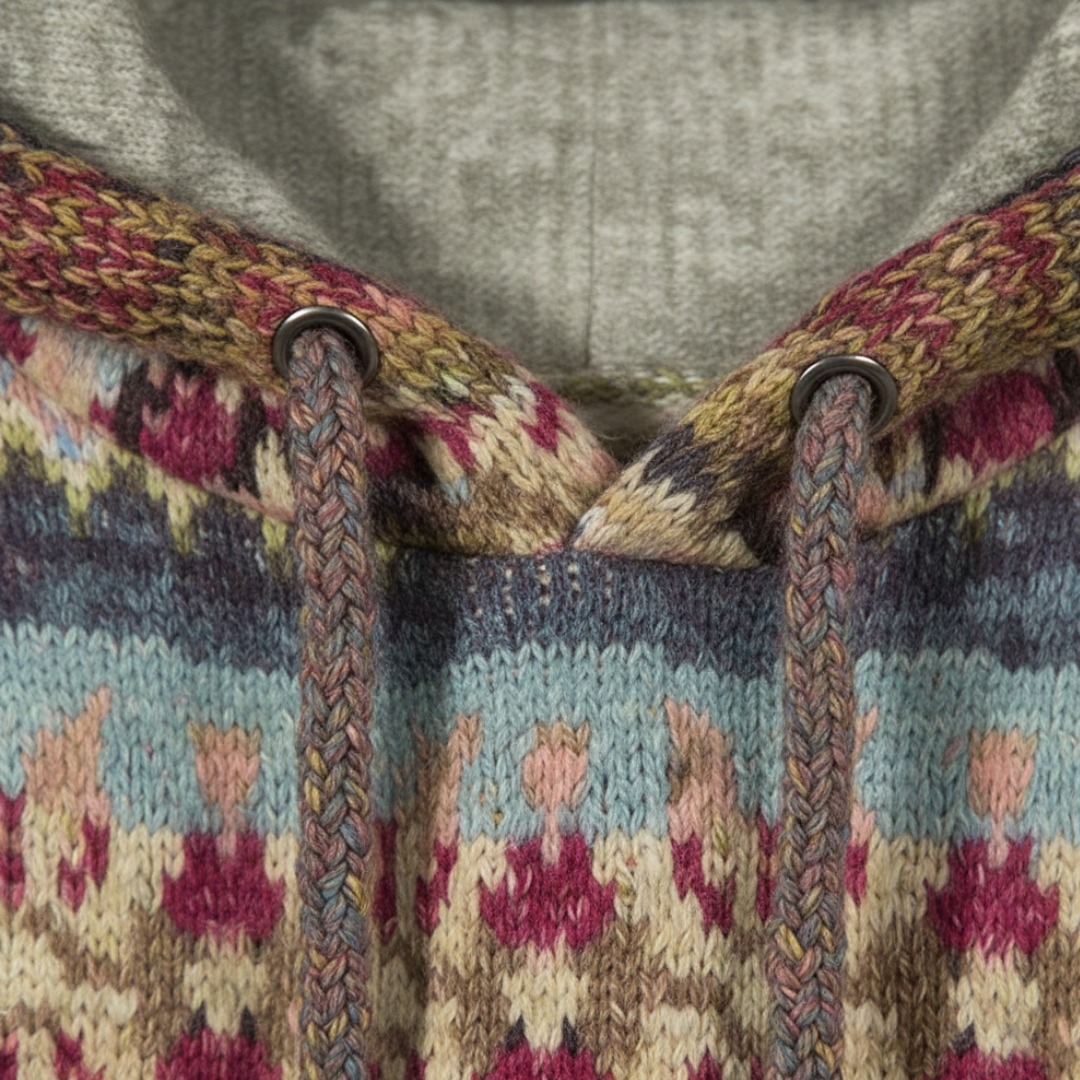 Women's Hooded Sweater with Pattern