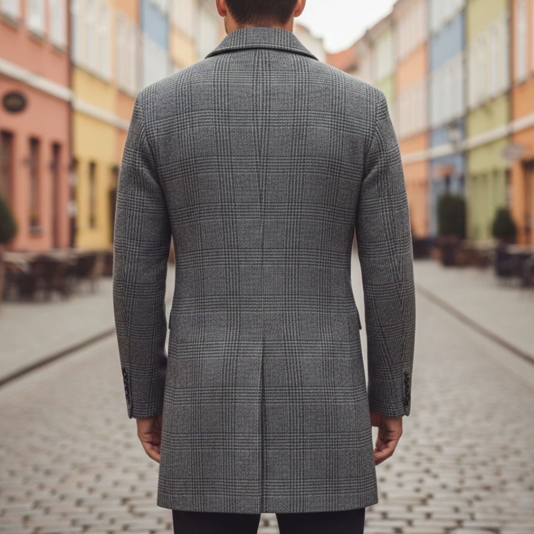 Men's Winter Checked Tailored Coat