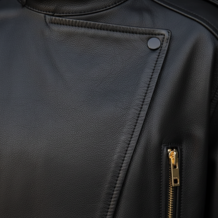 Women's High-Quality Bomber Jacket with Asymmetrical Zipper and High Collar