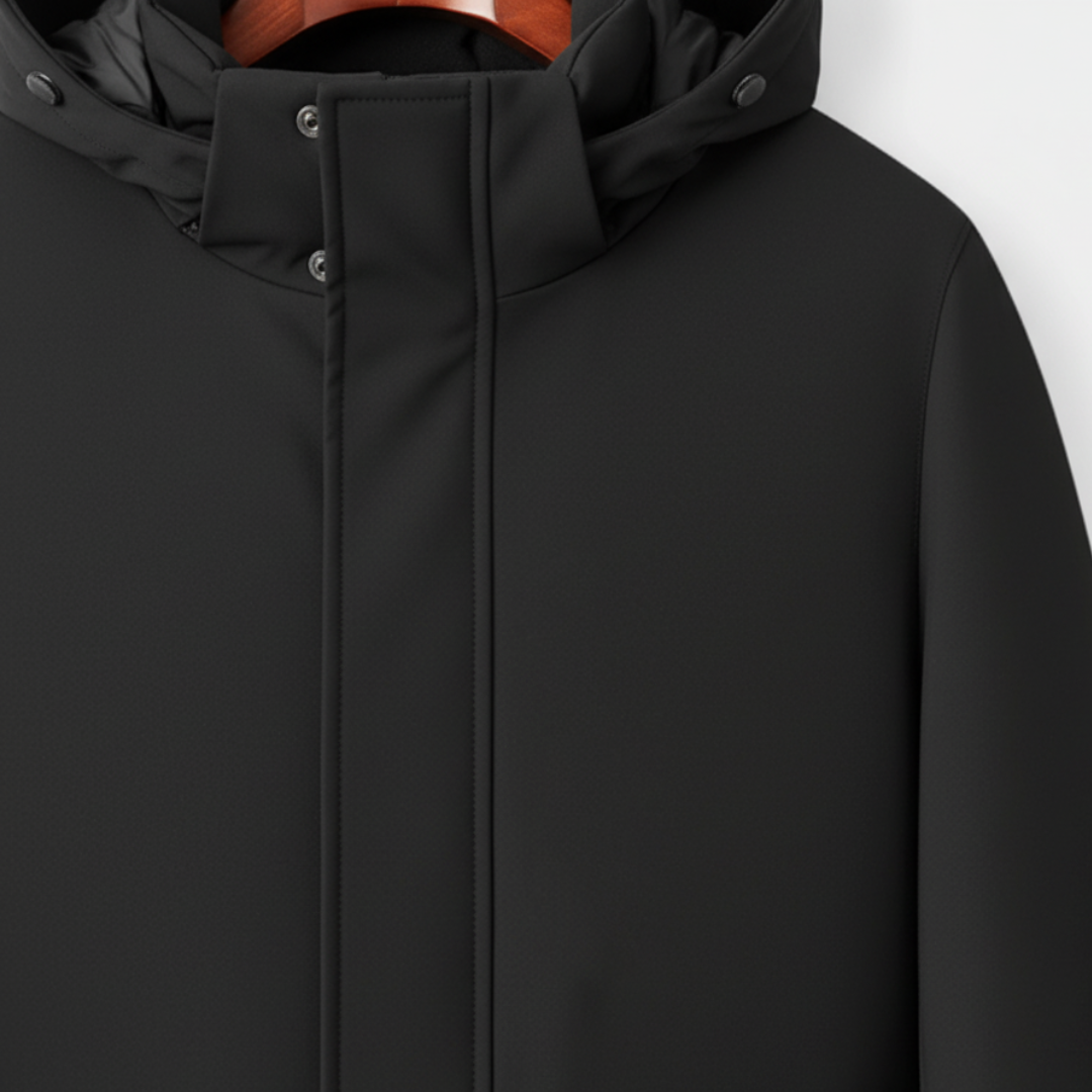 Men's Long Winter Parka with Windproof Hood
