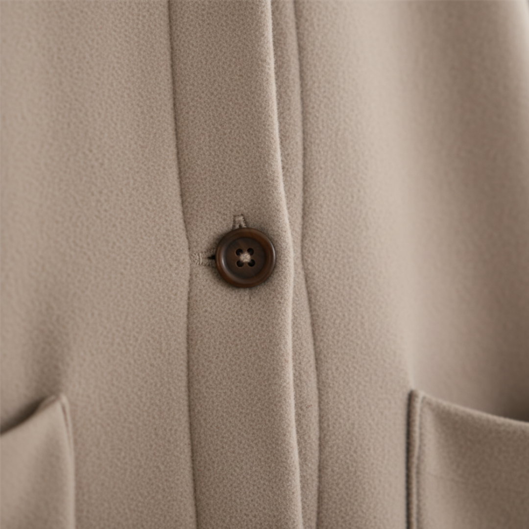 Short Women's Coat Made of High-Quality Material with Hood and Oversized Cape