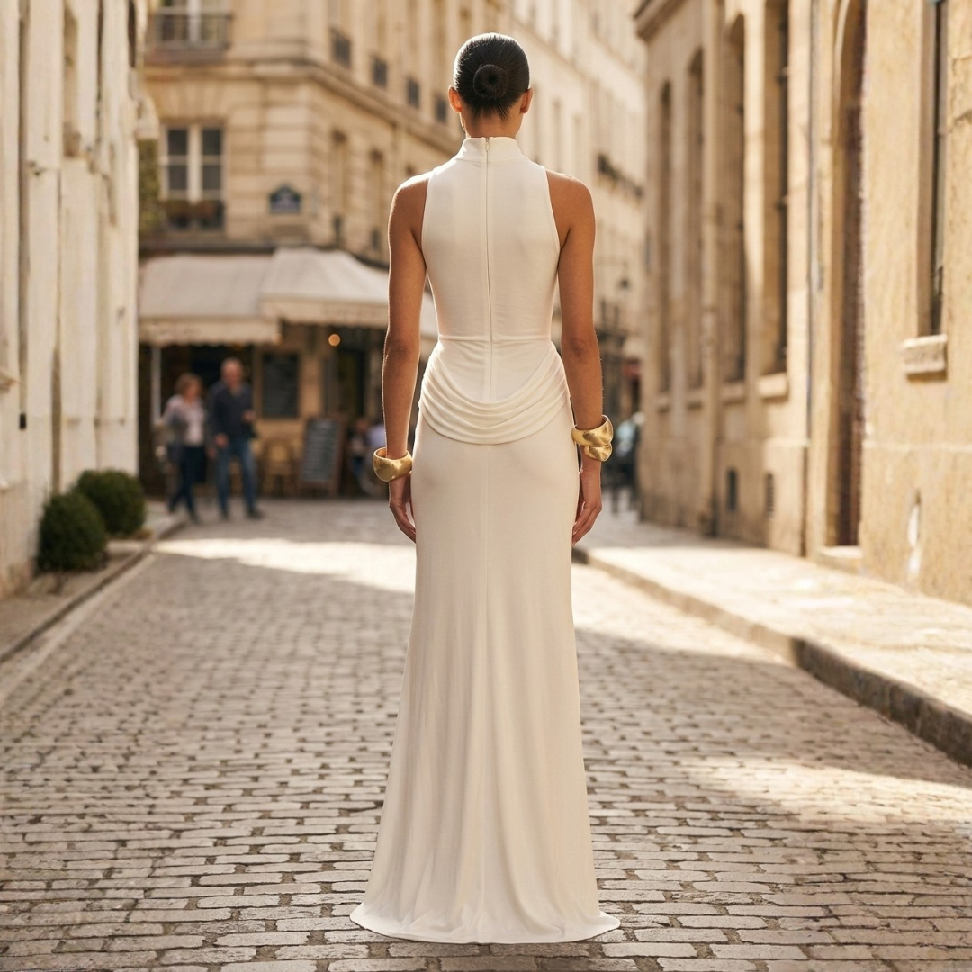 Maxi Dress for Women Ceremony Sleeveless with Slit