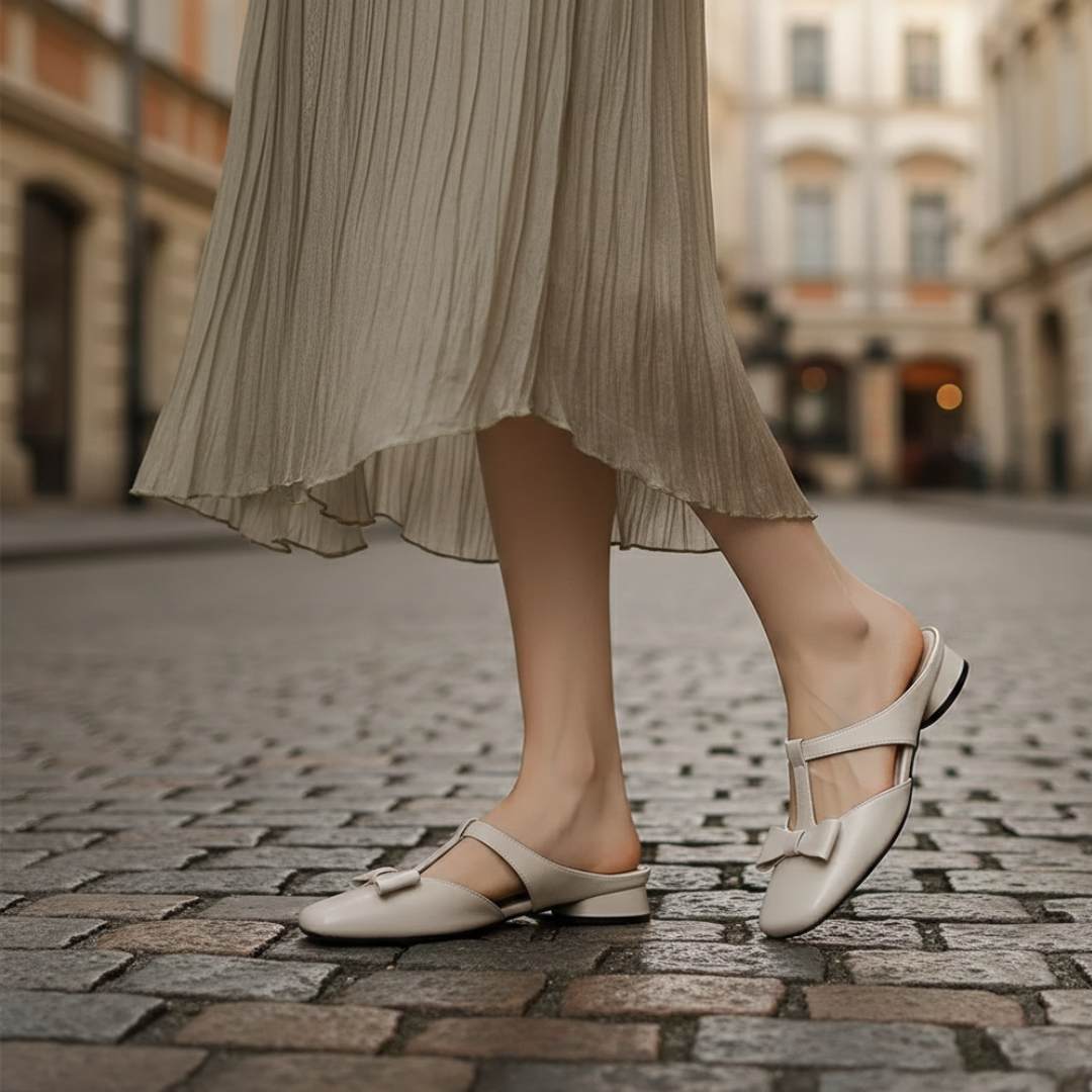 Women's Leather T-Strap Sandals