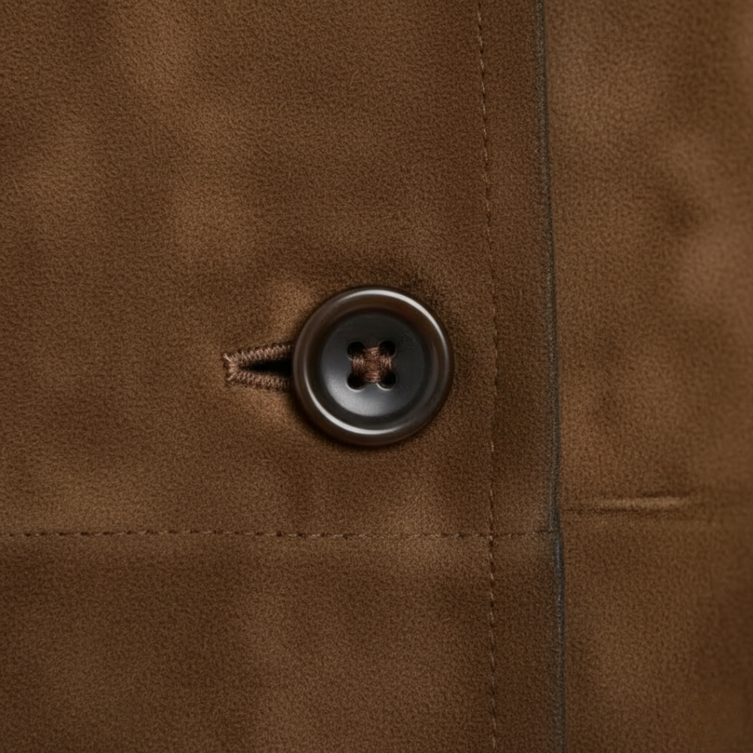 Elegant Long Brown Women's Coat