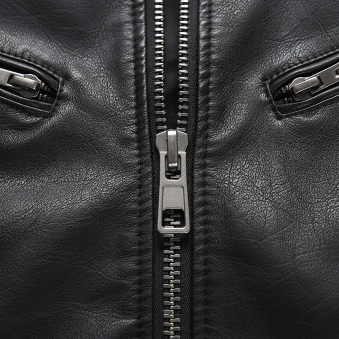 Men's Biker Style Faux Leather Jacket