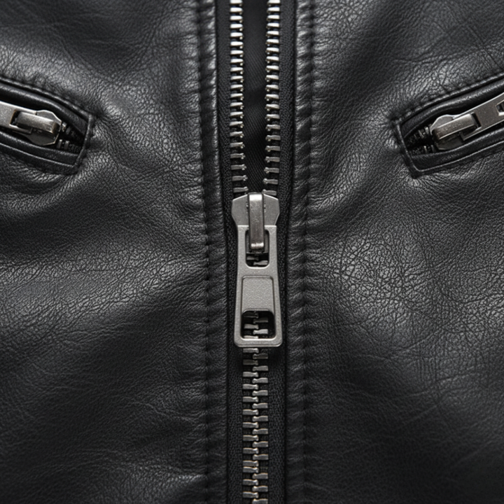 Men's Biker Style Faux Leather Jacket