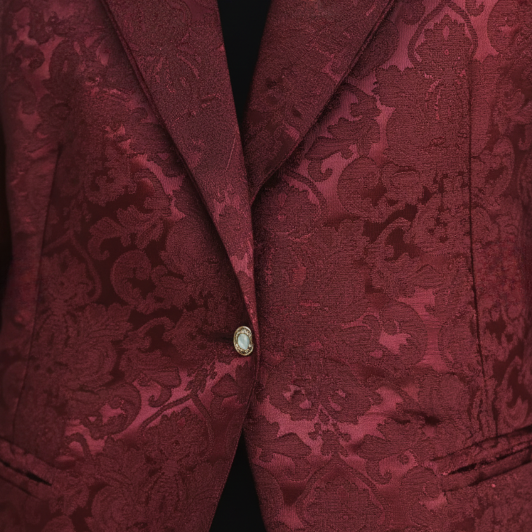Blazer rosso da donna in tessuto elegante con bottoni