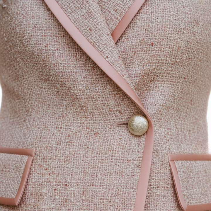 Women's Pink Tweed Double-Breasted Suit