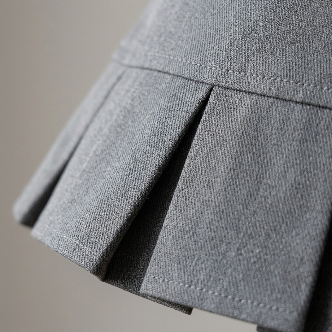 High-Waisted Pleated Mini Skirt