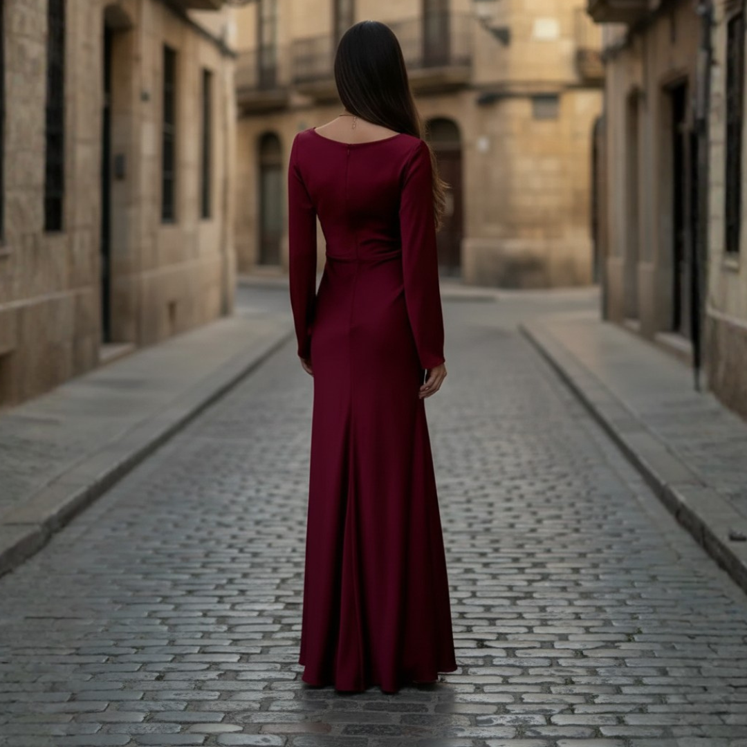 Long Women's Dress with Long Sleeves