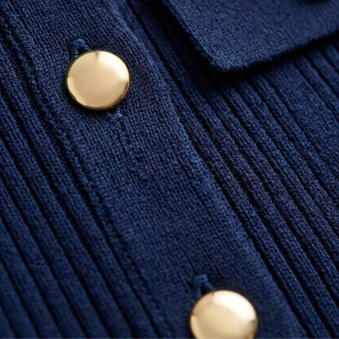 Maxi Dress for Women in Sleeveless Knit with Buttons and Slim Ribbing
