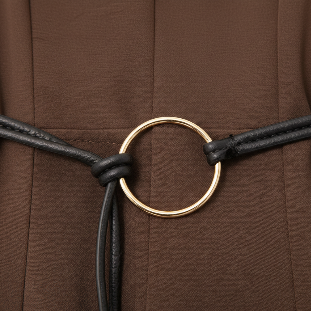 Brown Women's Dress with Belt