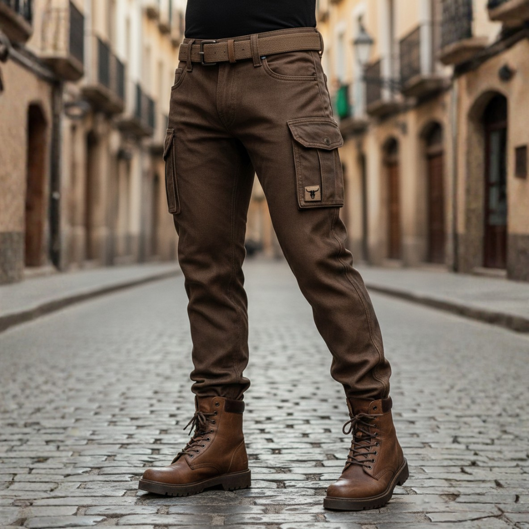 Men's Utility Pants Insulated Straight Leg Fleece Lined Brown