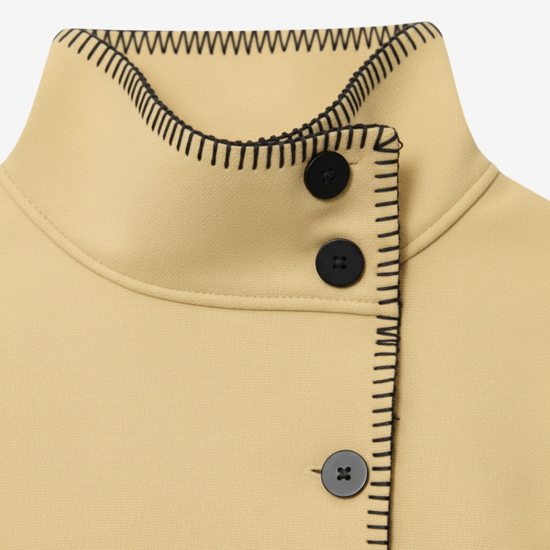 Elegant Oversized Women's Coat in Mixed Fabric