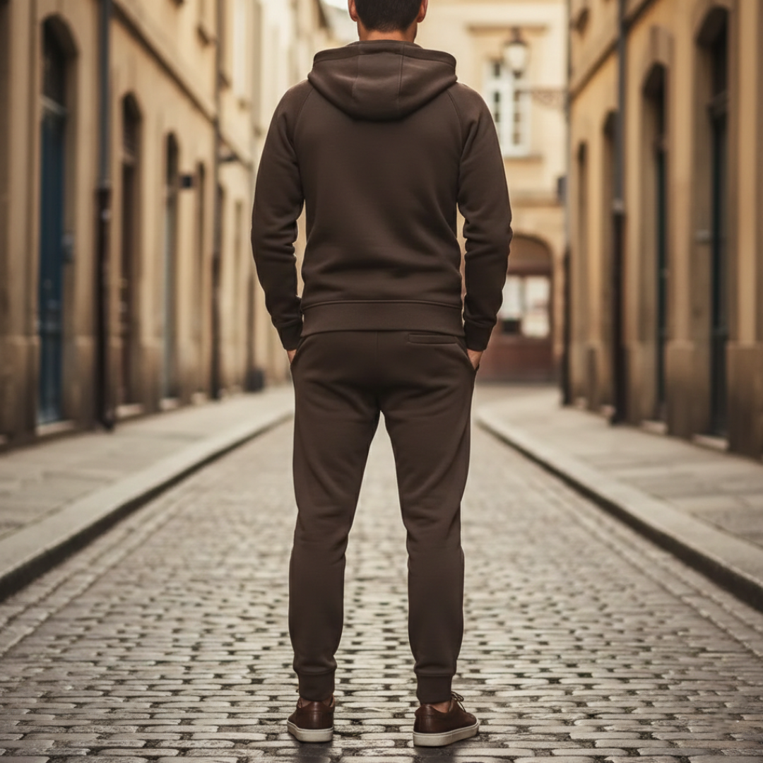 Men's Sports Tracksuit Set with Zip Hoodie and Pants