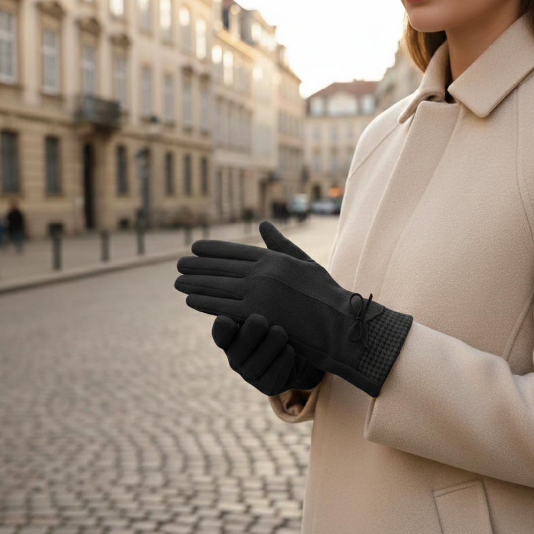 Women's Gloves with Bow Detail