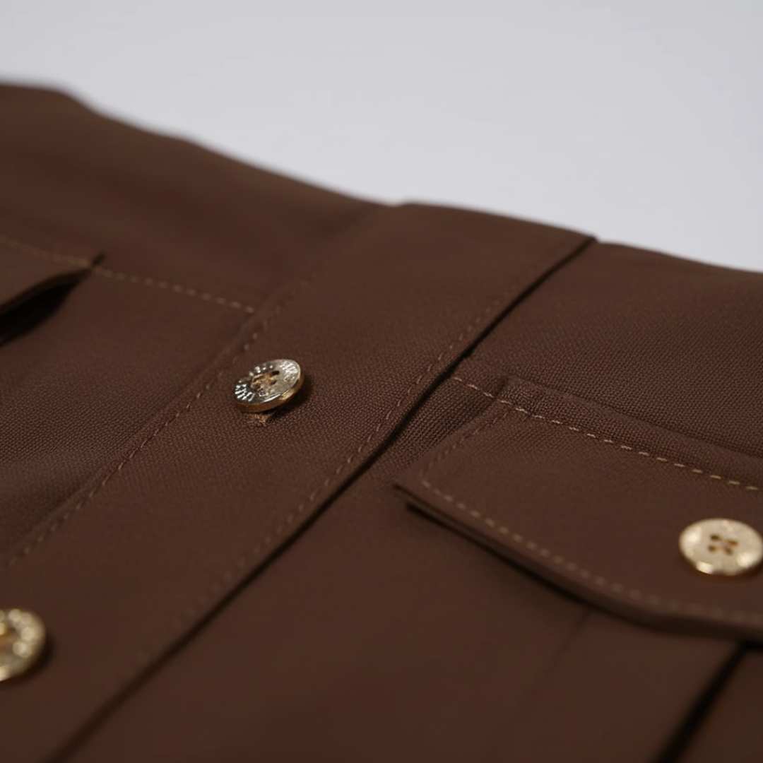 Women's Midi Shirt Dress in Sleeveless Linen with Utility Style Buttons