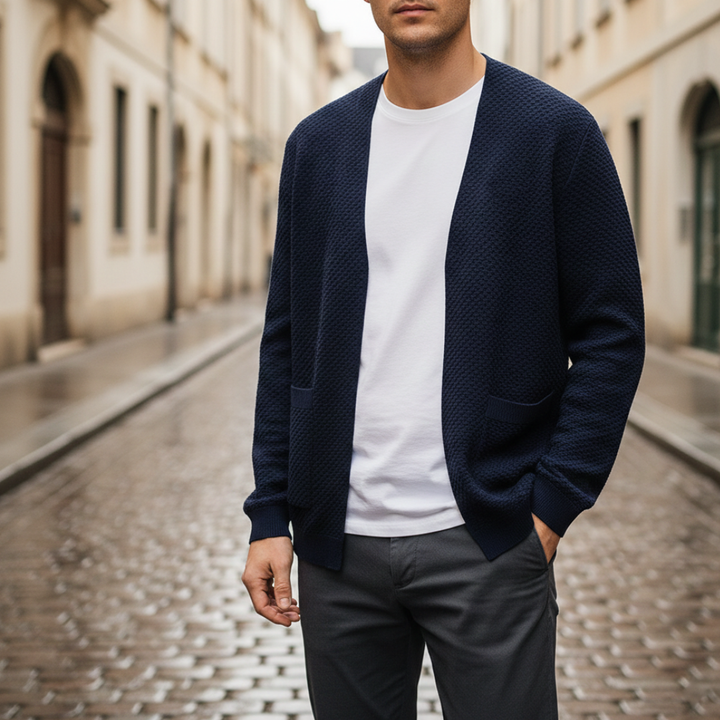 Men's V-Neck Multicolor Cardigan Regular Fit