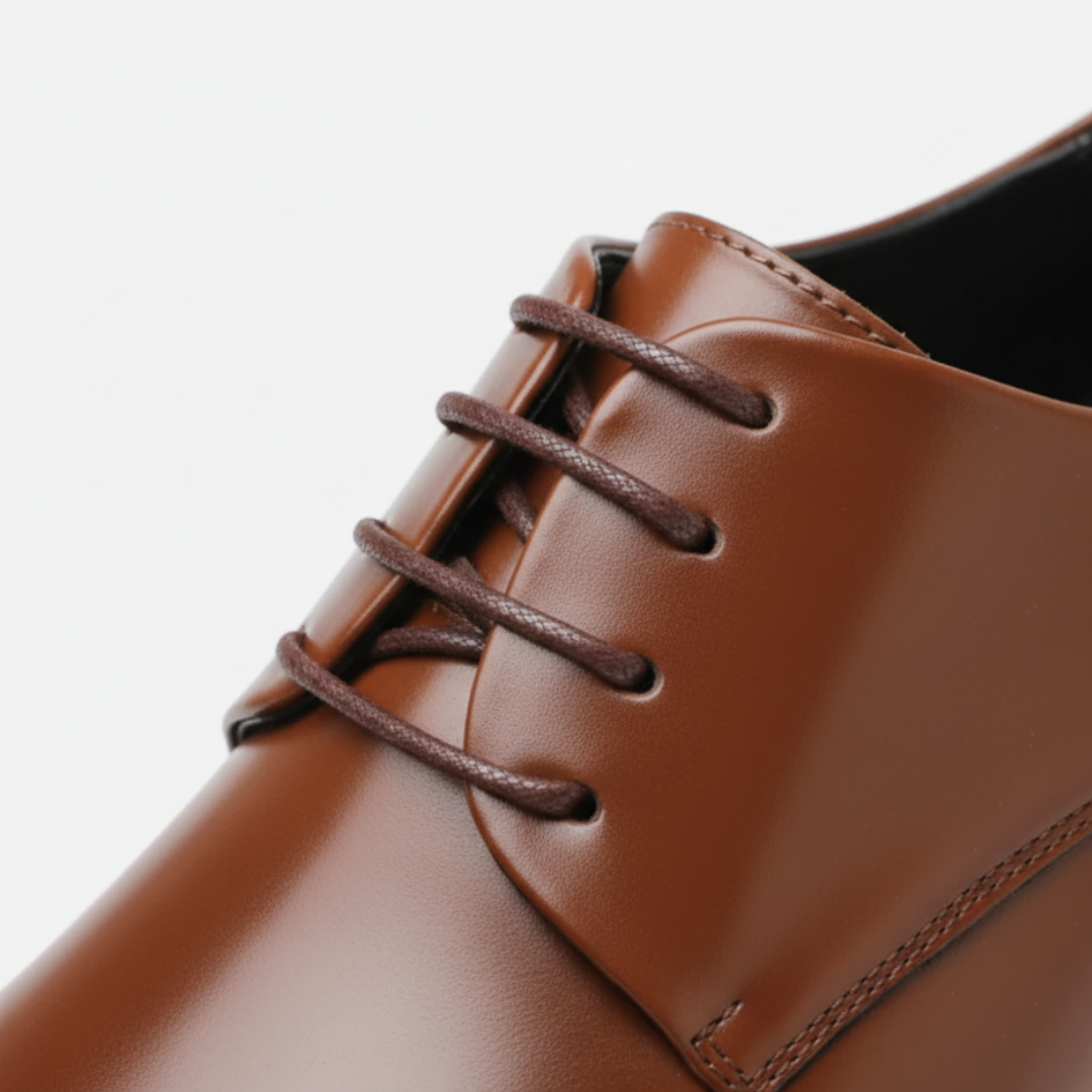Men's Derby Shoes in Black and Brown Synthetic Leather