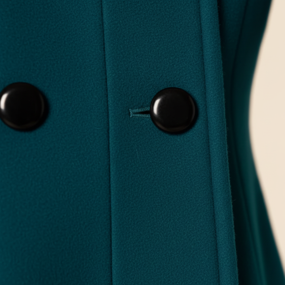 Women's Winter Coat Mixed Material with Hood and Buttons