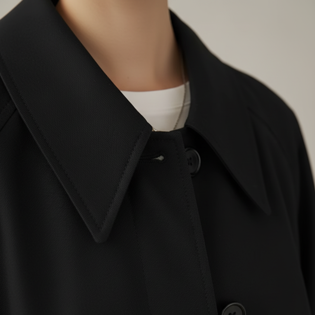 Long Oversized Women's Trench in Lightweight Fabric