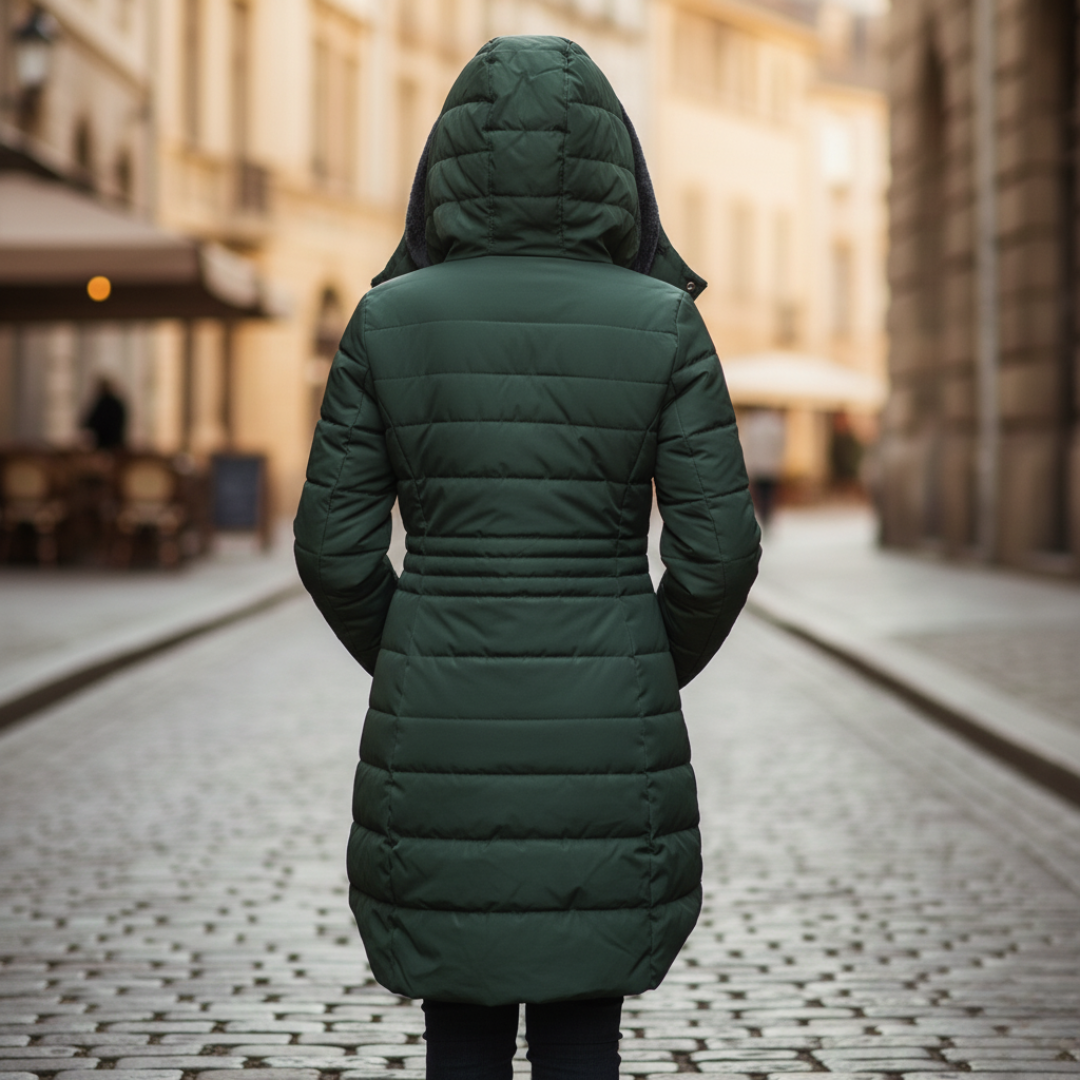 Women's Winter Down Jacket Waterproof Hooded Fur Material