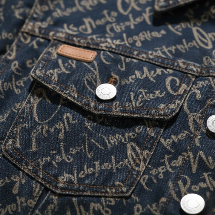 Men's Denim Jacket with Print
