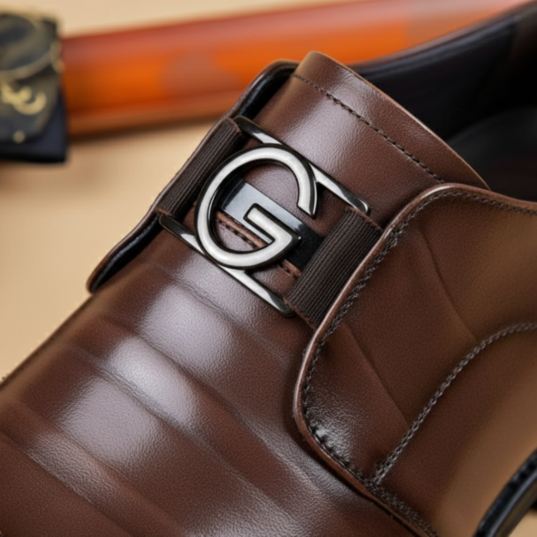Men's Monk Strap Shoes in Faux Leather