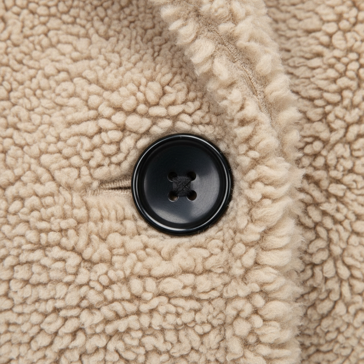 Lungo cappotto teddy da donna in materiale di qualità