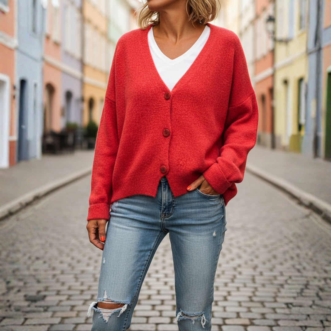 Casual Oversized Button Cardigan for Women