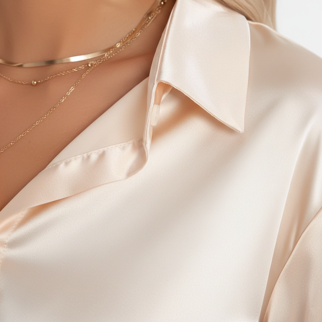 Women's Satin Long Sleeve Shirt