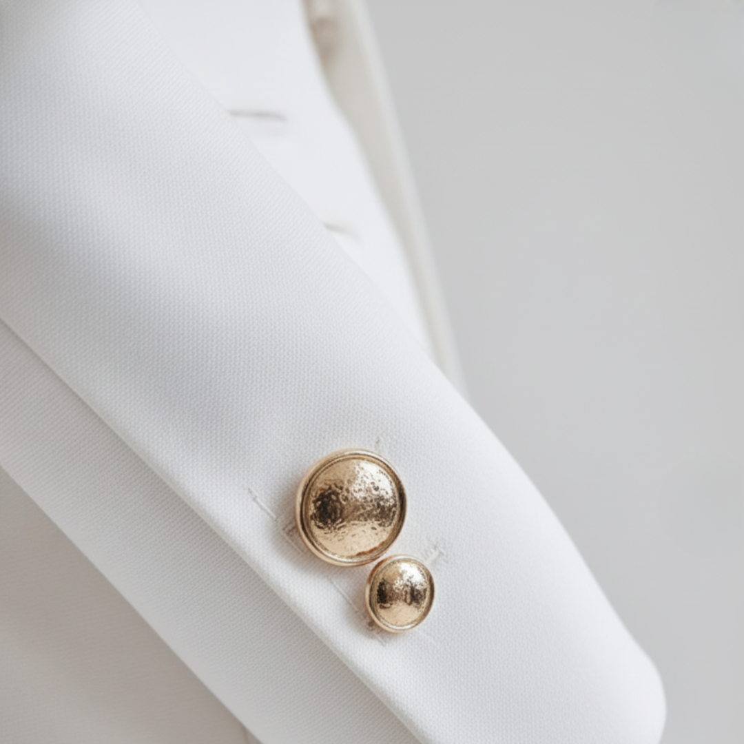 Women's White Jacket with Floral Embroidery
