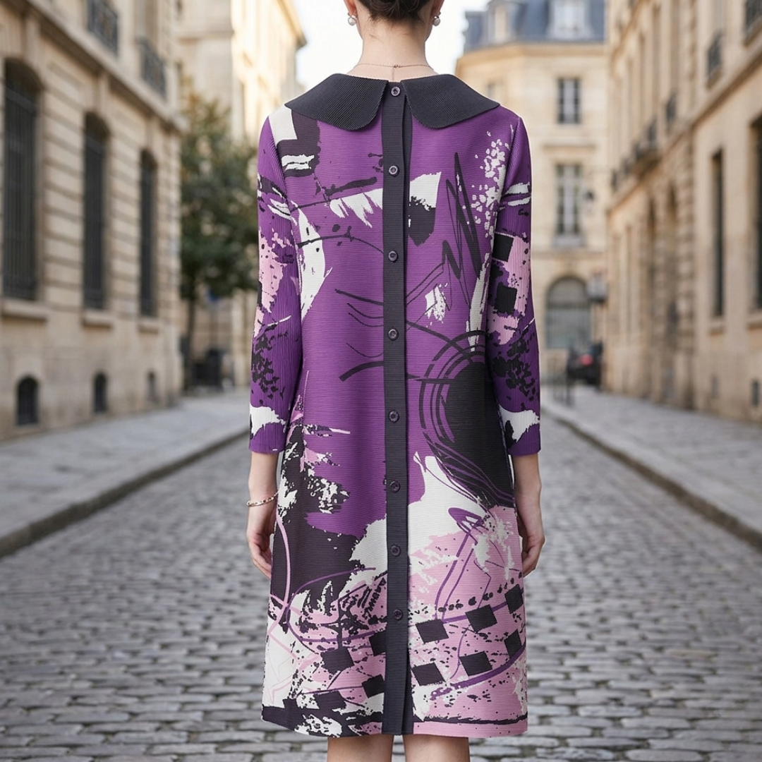 Long Draped Dress for Women with Long Sleeves