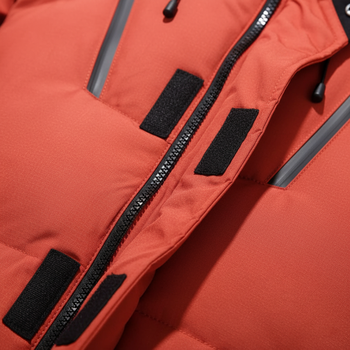 Men's Winter Down Jacket with Hood and Zipper