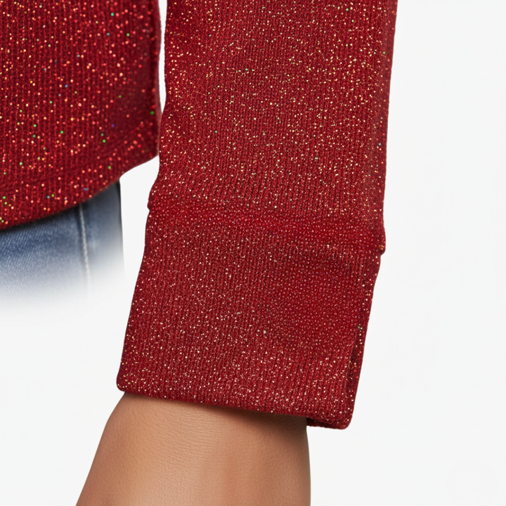 Women's Glitter V-Neck Sweater