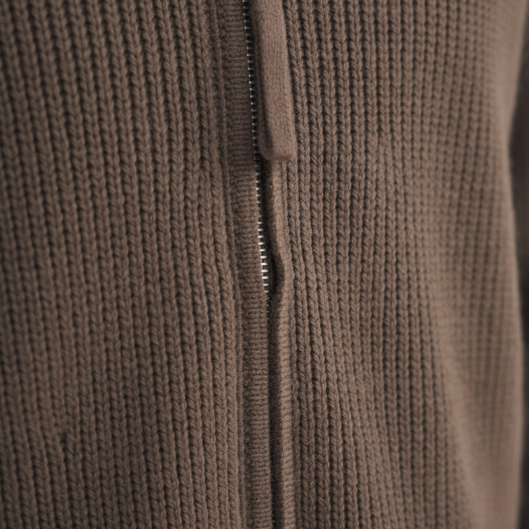 Men's Striped Mixed Material Cardigan