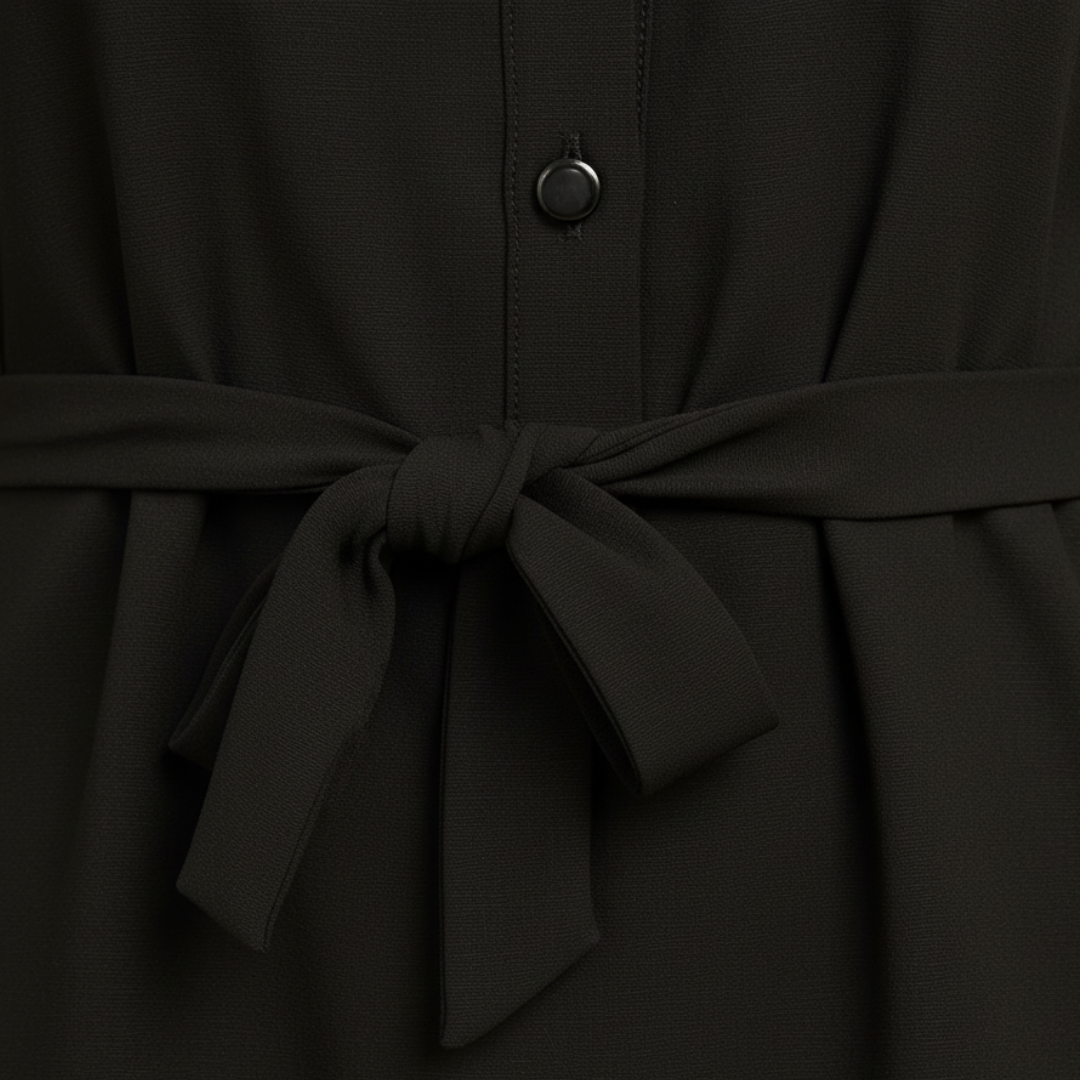 Women's Chemisier Dress Made of High-Quality Material with Three-Quarter Sleeves
