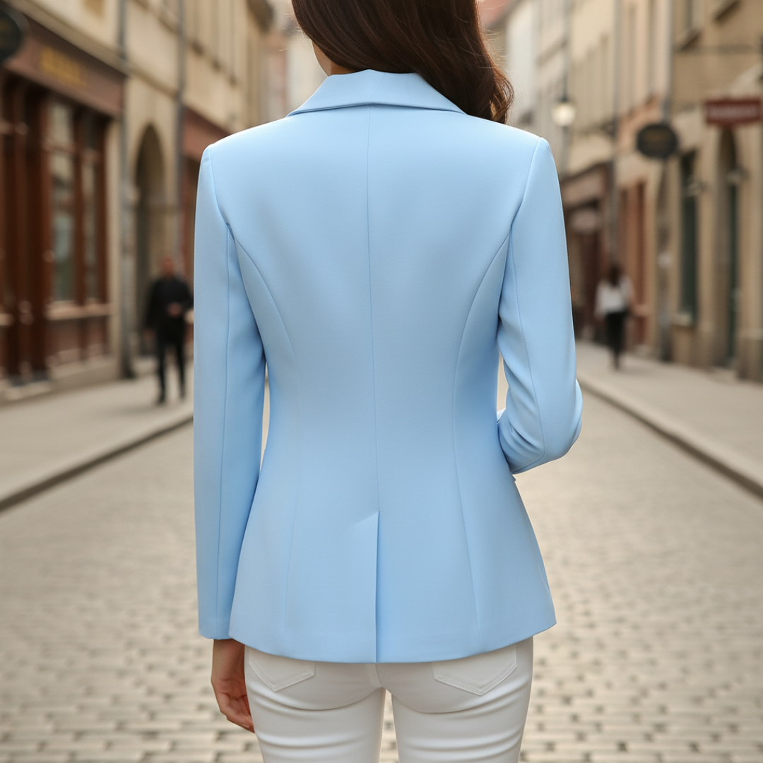 Women's Slim Fit Blazer Jacket with Single Button