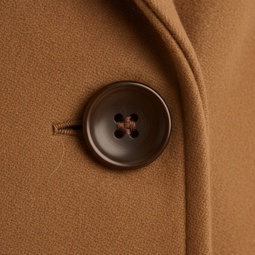 Women's Double-Breasted Coat in Structured Fabric